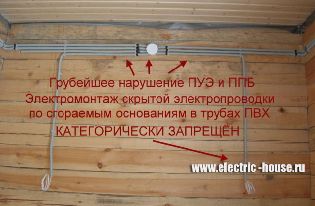электромонтаж скрытой электропроводки в деревянных домах с использованием гофрированной трубы ПВХ электромонтаж скрытой электропроводки