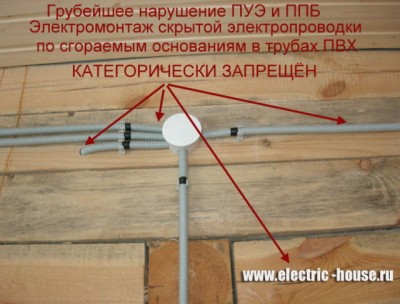 электромонтаж скрытой электропроводки по деревянным основаниям с использованием металлорукова не несёт в себе опасности и надёжно электромонтаж скрытой электропроводки