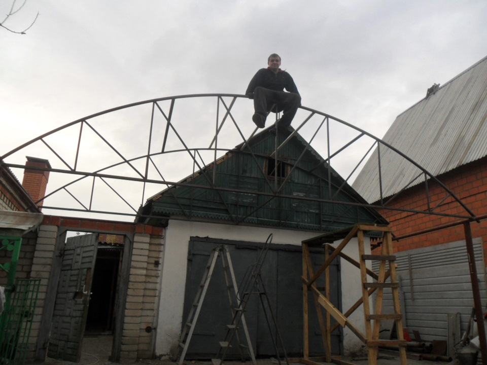 гараж из труб гараж из труб